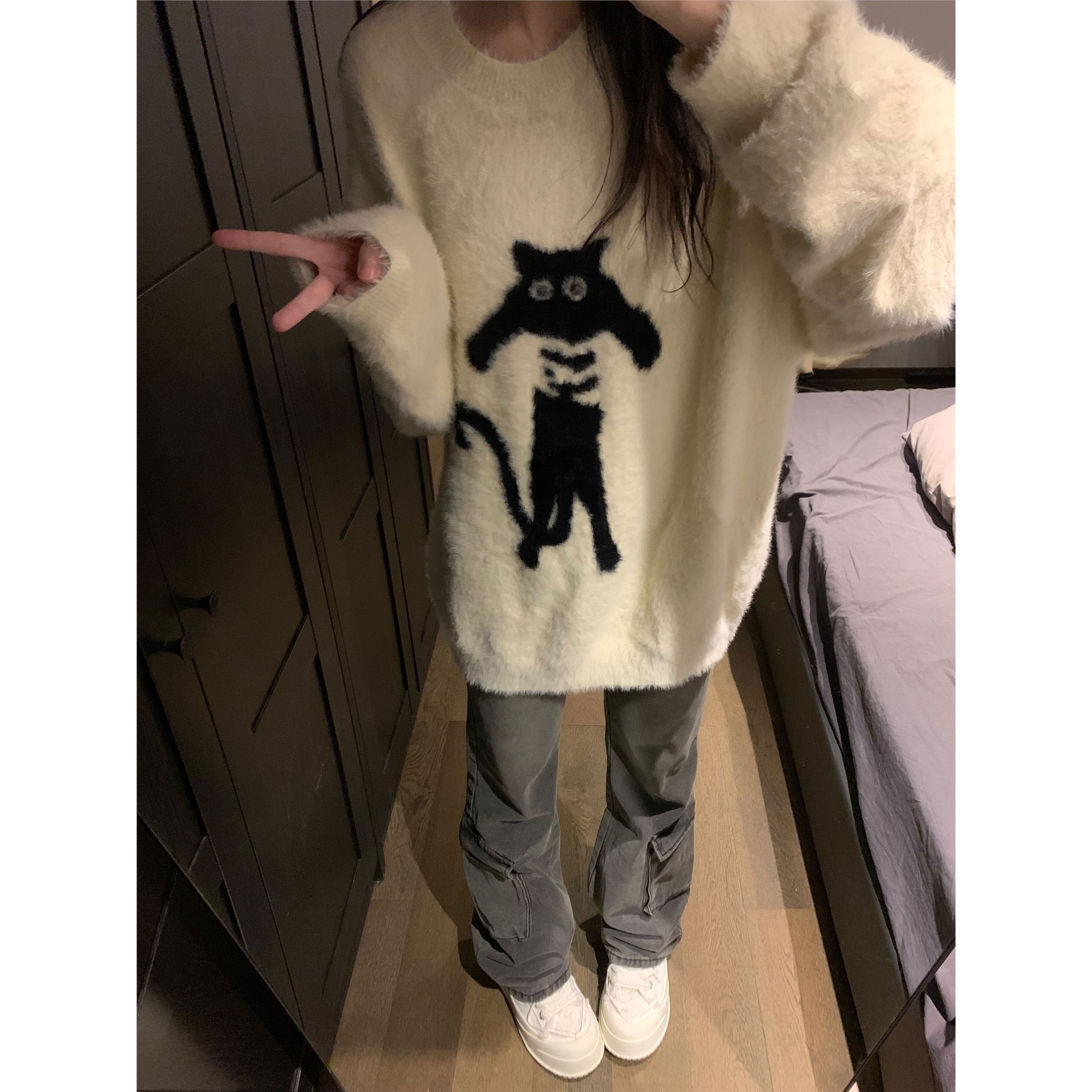 高級感日系毛衣針織衫女春秋新款軟糯寬鬆外套溫柔慵懶風小眾上衣