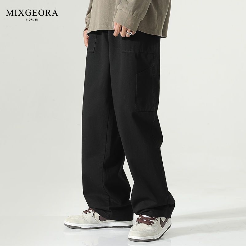 MIX GEORA overalls for men and women in spring and autumn American retro wide-legged Japanese casual loose straight trousers