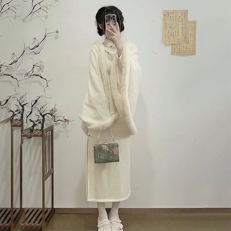 年新中式改良版旗袍秋冬季加厚加绒高端气质年轻中国风连衣裙