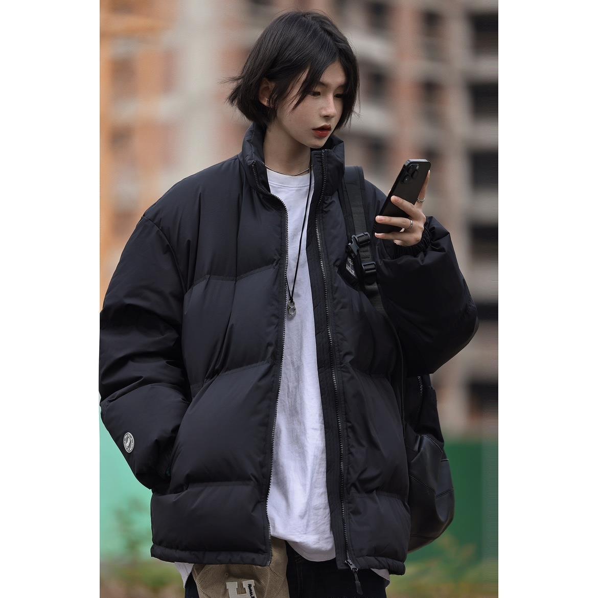 美式潮流冬季加厚保暖棉襖男女款情侶潮ins重磅立領港風寬鬆棉衣