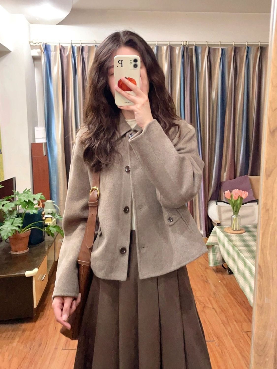 Autumn suit for women 2023 new Korean style light mature style high-end flesh-covering short lapel jacket and skirt two-piece set