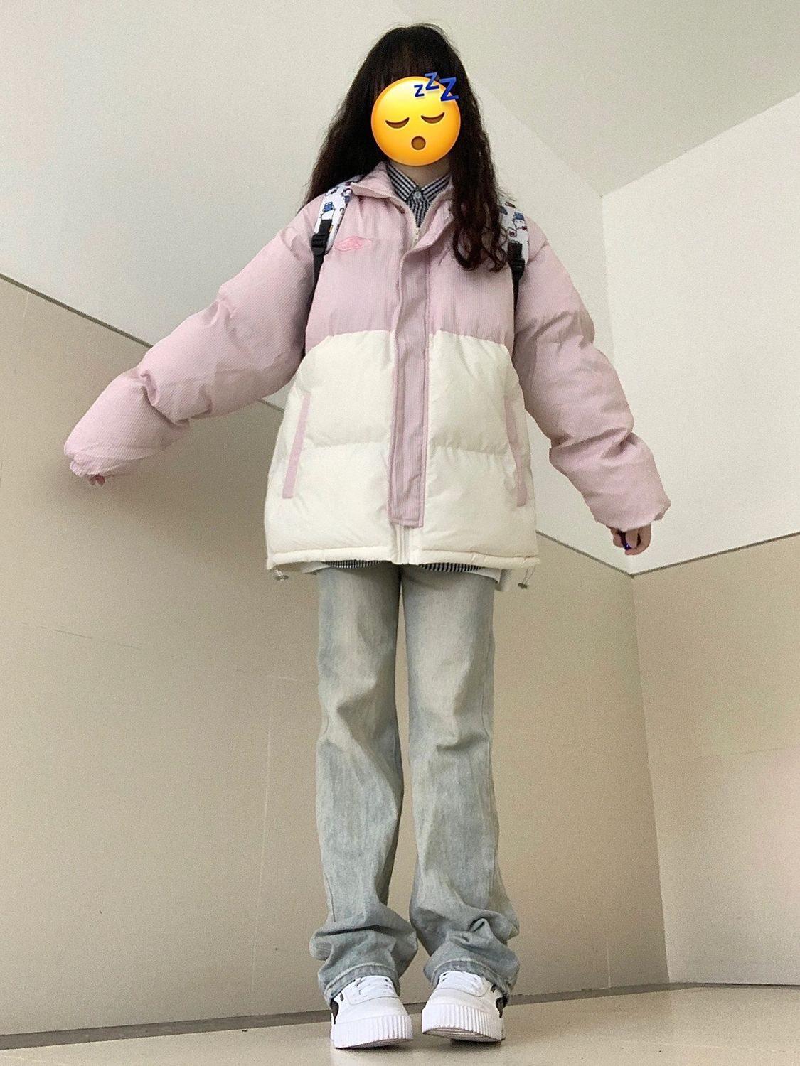 拼色立领面包服棉服女年冬季新款宽松加厚学生保暖棉衣外套潮