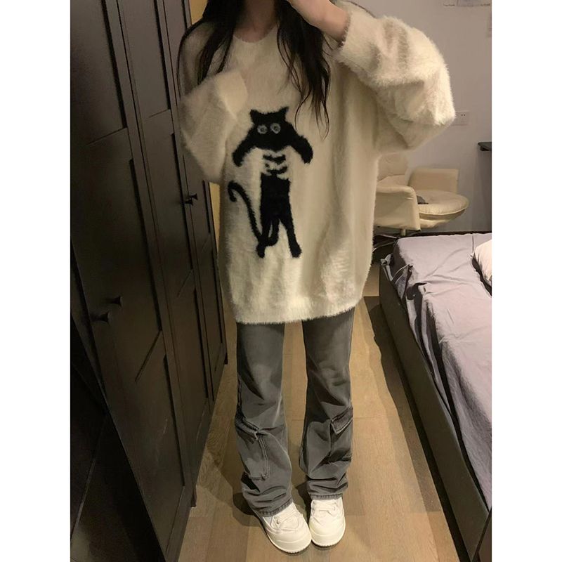 High-end Japanese sweaters and sweaters for men in spring and autumn, thin soft and waxy loose coats, gentle and lazy style niche tops