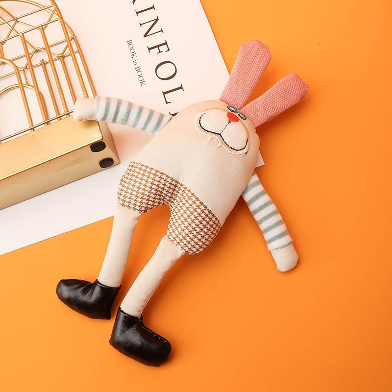 创意长腿拼接兔可爱个性包包服饰挂件娃娃机礼品情侣书包钥匙扣