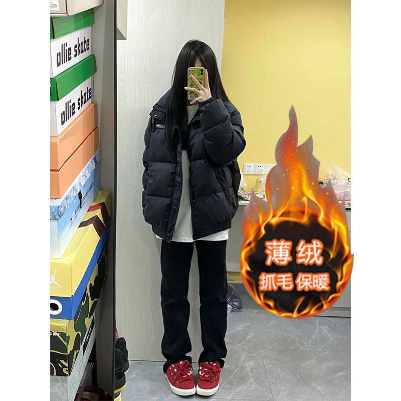 Velvet jeans for women autumn and winter 2023 new slim black cigarette pants high waist straight pants ins high street trend