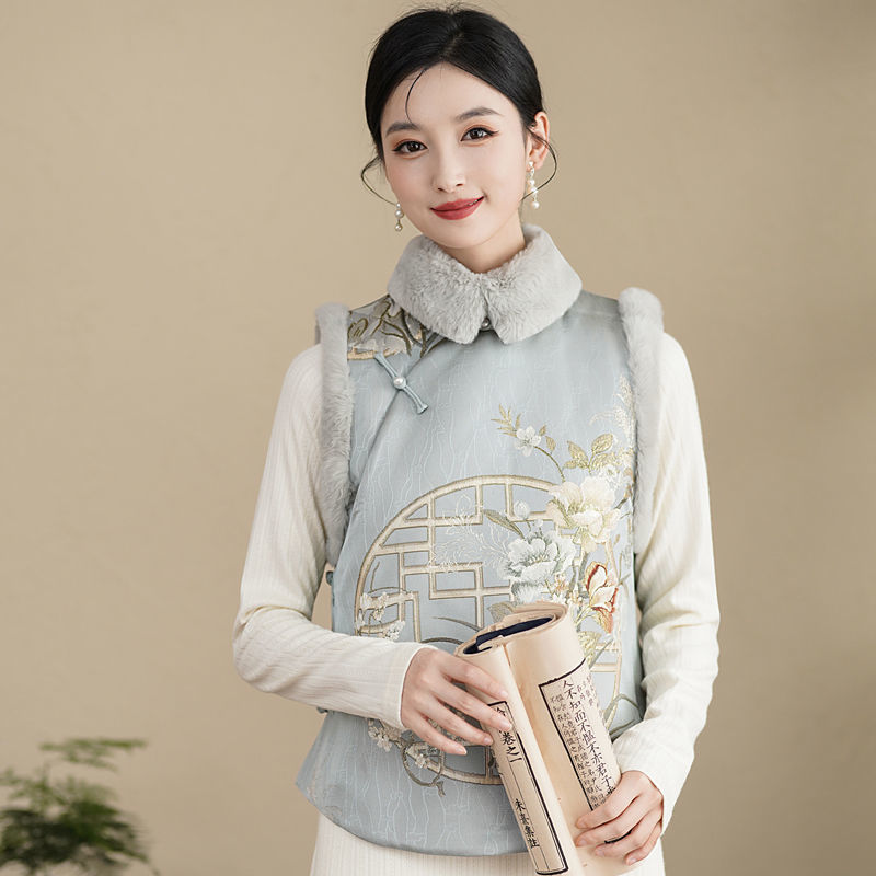 Chinese style women's improved Hanfu autumn and winter Chinese style vest new Chinese style national style ancient style top waistcoat vest