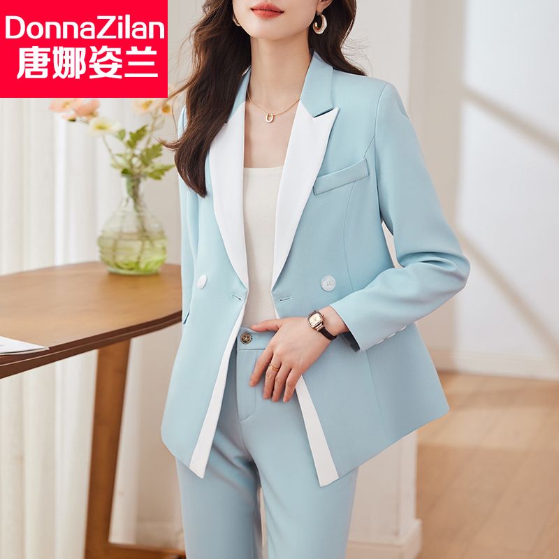 時尚西裝套裝女2023新款秋裝高級感韓版氣質洋氣減齡小西服兩件套