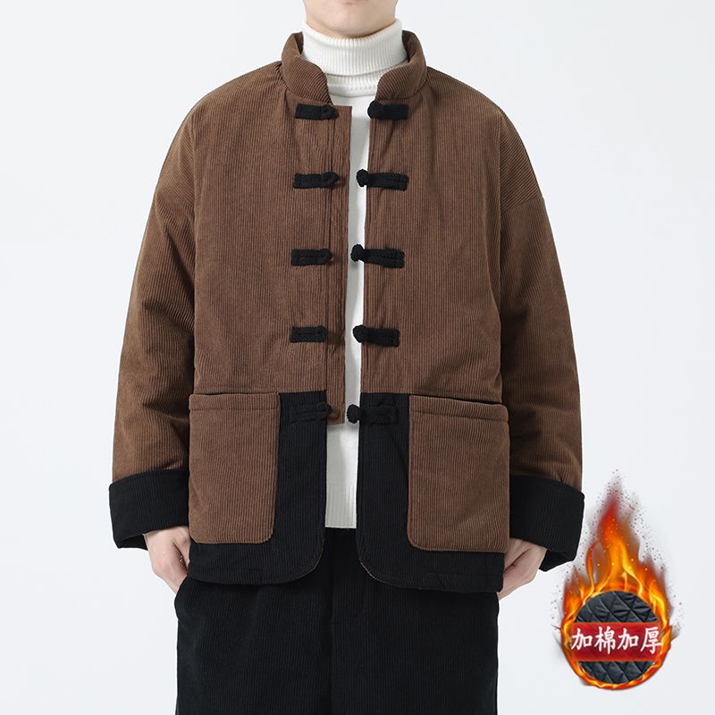 中國風棉衣男冬季加厚寬鬆大碼棉服新中式男裝漢服唐裝棉襖外套潮