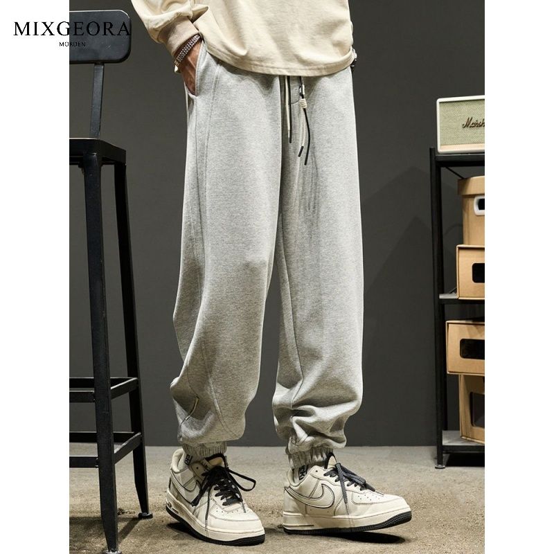 MIX GEORA gray sweatpants for men and women in spring and autumn, loose legged pants, trendy brand trousers, sports pants, autumn casual pants