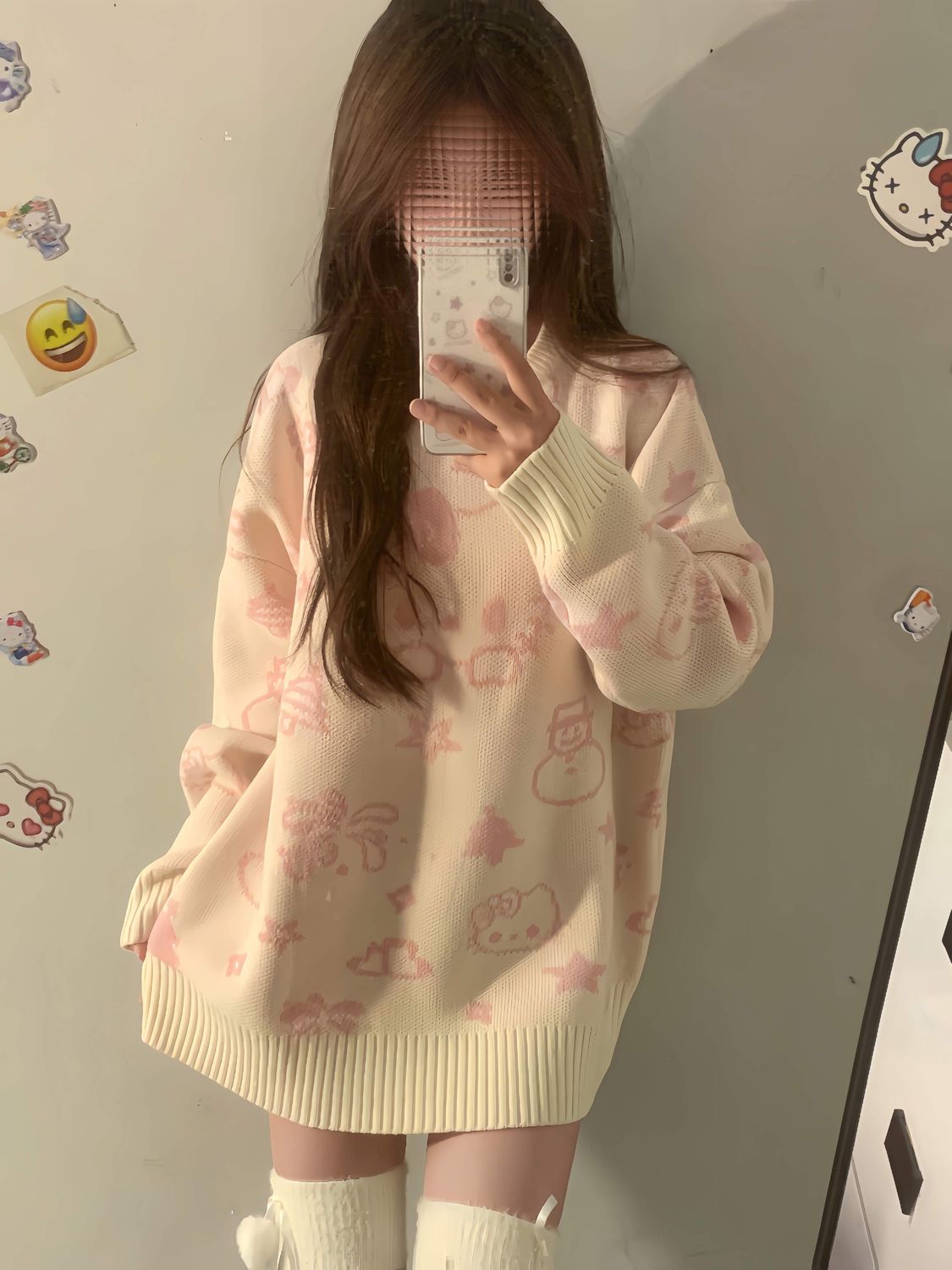 卡通凱蒂貓秋冬圓領套頭可愛軟糯寬鬆外穿慵懶風小個子秋冬毛衣女