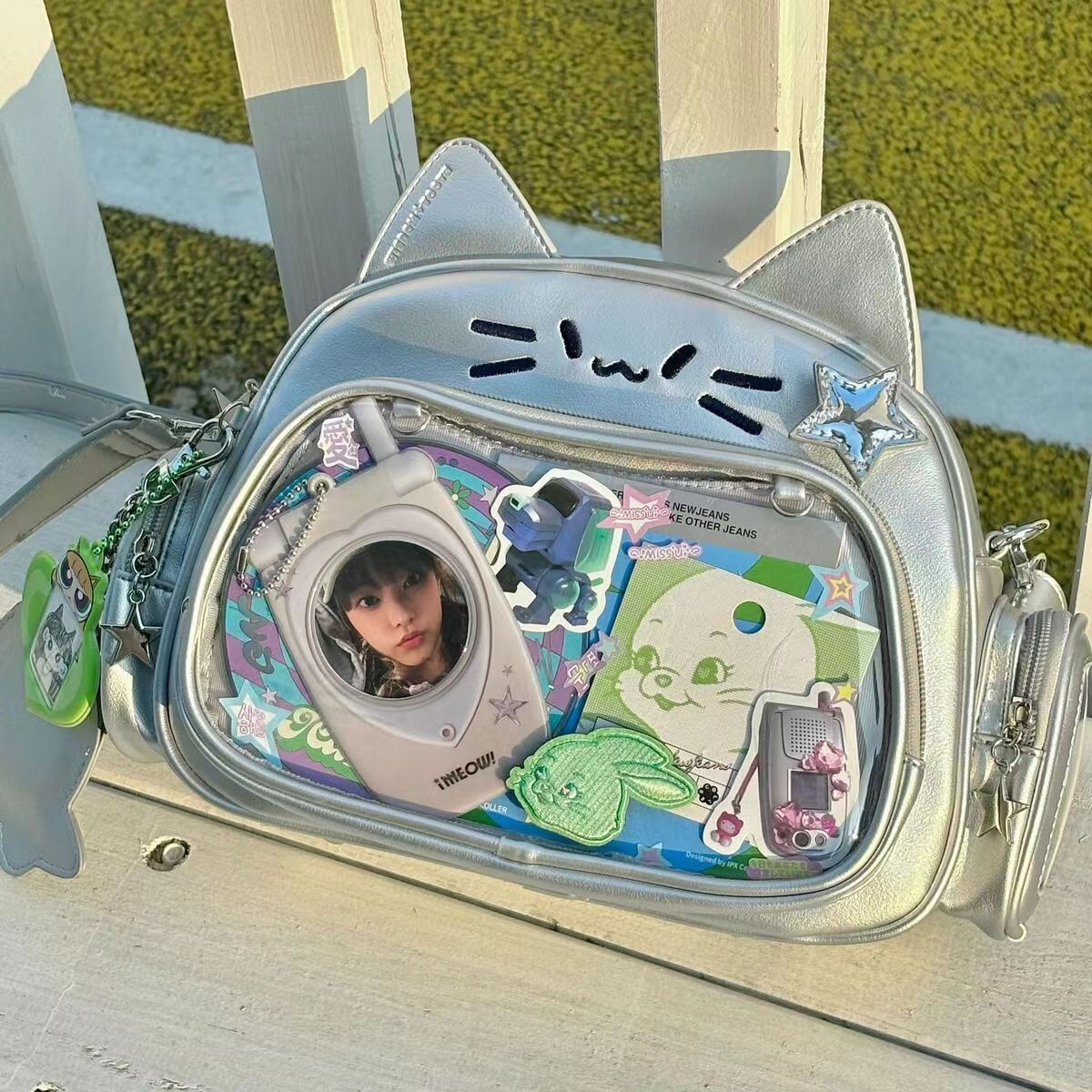 Niche Cartoon Cute Cat Bag 2023 New Stitching Premium Pain-sensitive Bag Crossbody Bag Fashion Backpack Trendy