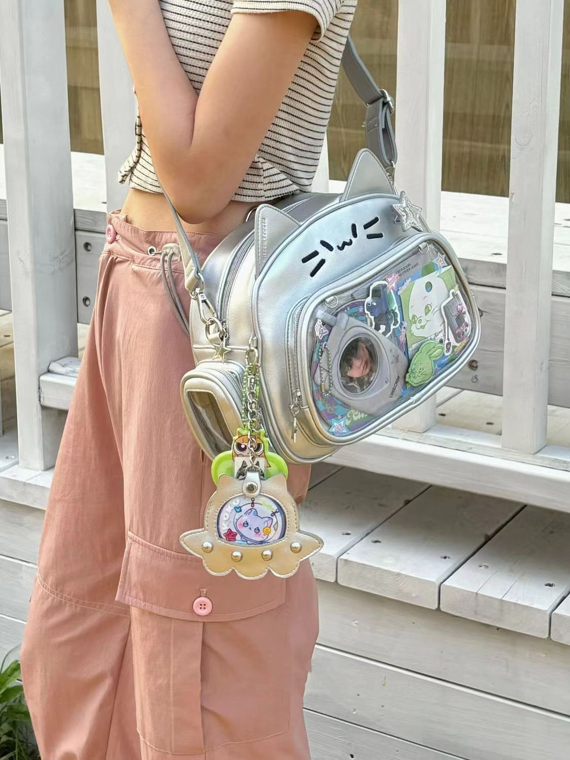 Niche Cartoon Cute Cat Bag  New Stitching Premium Pain-sensitive Bag Crossbody Bag Fashion Backpack Trendy