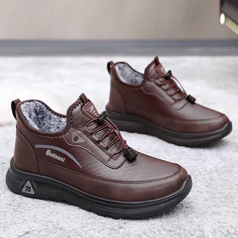 正品红蜻蜓金典老人运动鞋加绒新款爸爸鞋保暖加厚软底中老年棉鞋