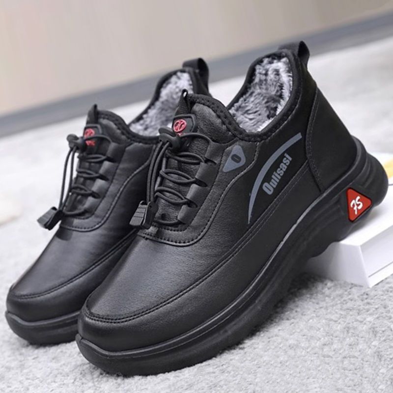 正品红蜻蜓金典老人运动鞋加绒新款爸爸鞋保暖加厚软底中老年棉鞋