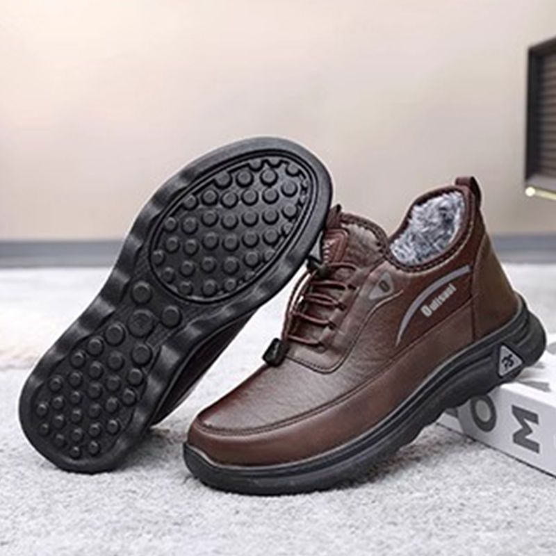 正品红蜻蜓金典老人运动鞋加绒新款爸爸鞋保暖加厚软底中老年棉鞋