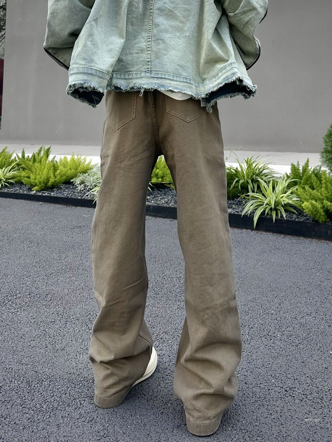 新款复古咖啡色直筒牛仔裤男vintage美式休闲小众宽松做旧长裤子