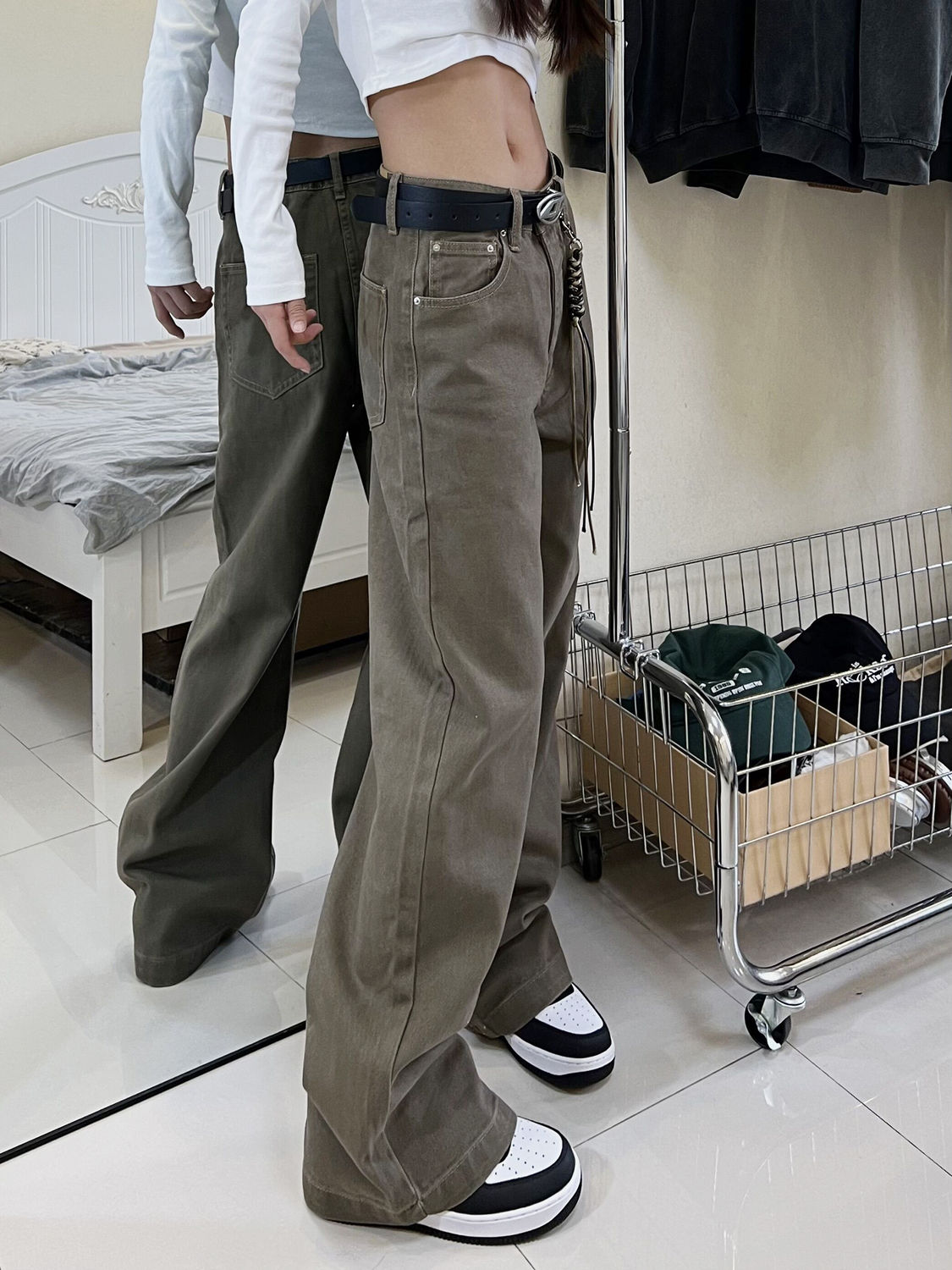 美式秋冬复古直筒牛仔裤男女vintage美式休闲小众cleanfit长裤子