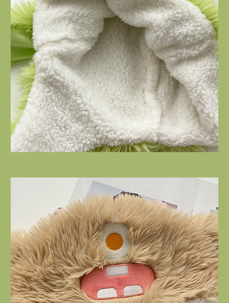 Ears can move~Fury funny Lei Feng cute little monster girl winter, plush hat, warm ear protection, and hood_voghion.com