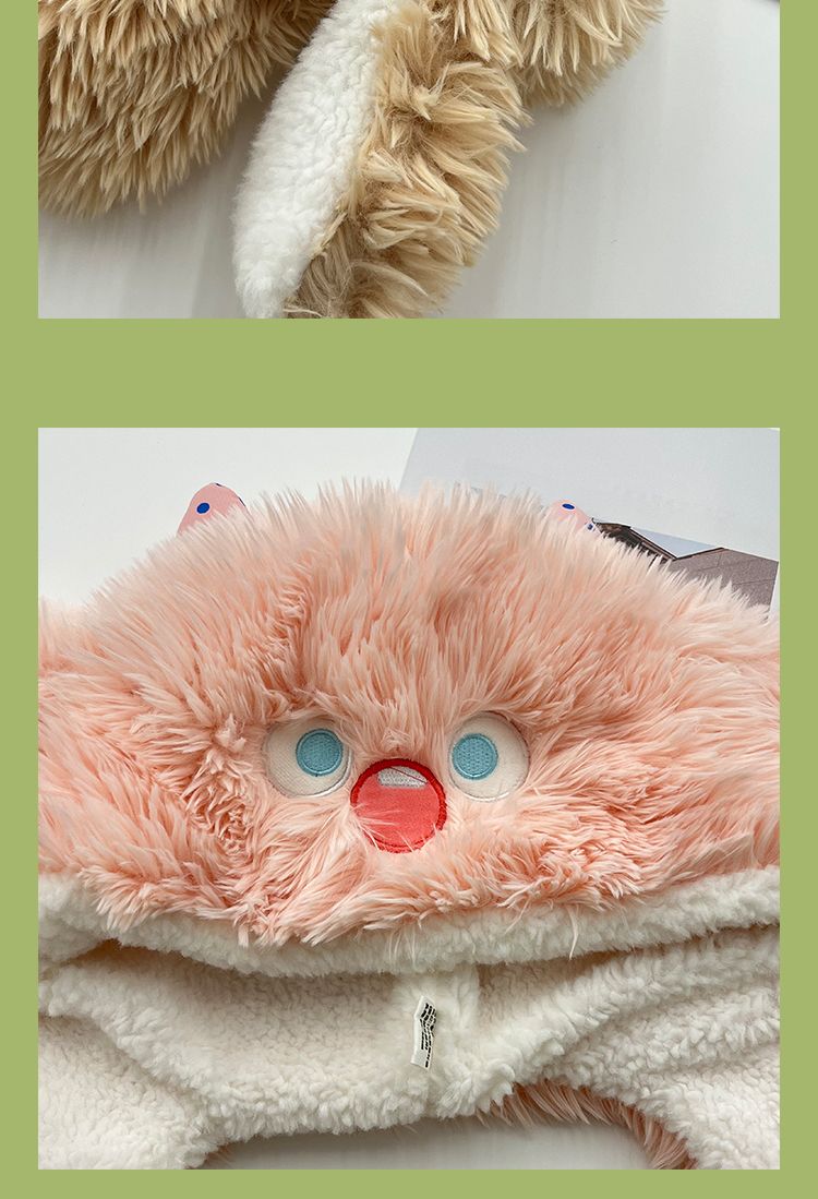 Ears can move~Fury funny Lei Feng cute little monster girl winter, plush hat, warm ear protection, and hood_voghion.com