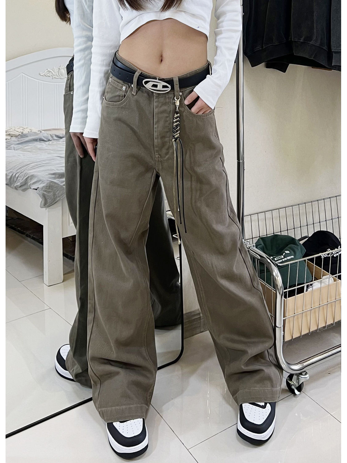 美式秋冬复古直筒牛仔裤男女vintage美式休闲小众cleanfit长裤子