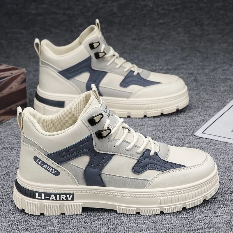 【 Taille Extra large 48 】 bottes Martin, vêtements de travail haut de gamme, semelles épaisses pour jeunes de planche de sport, chaussures en coton peluche,_voghion.com