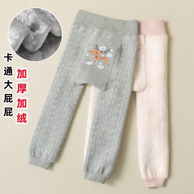 嬰兒大PP加絨打底褲秋冬款男女寶寶加厚長褲保暖新生兒女童棉褲襪