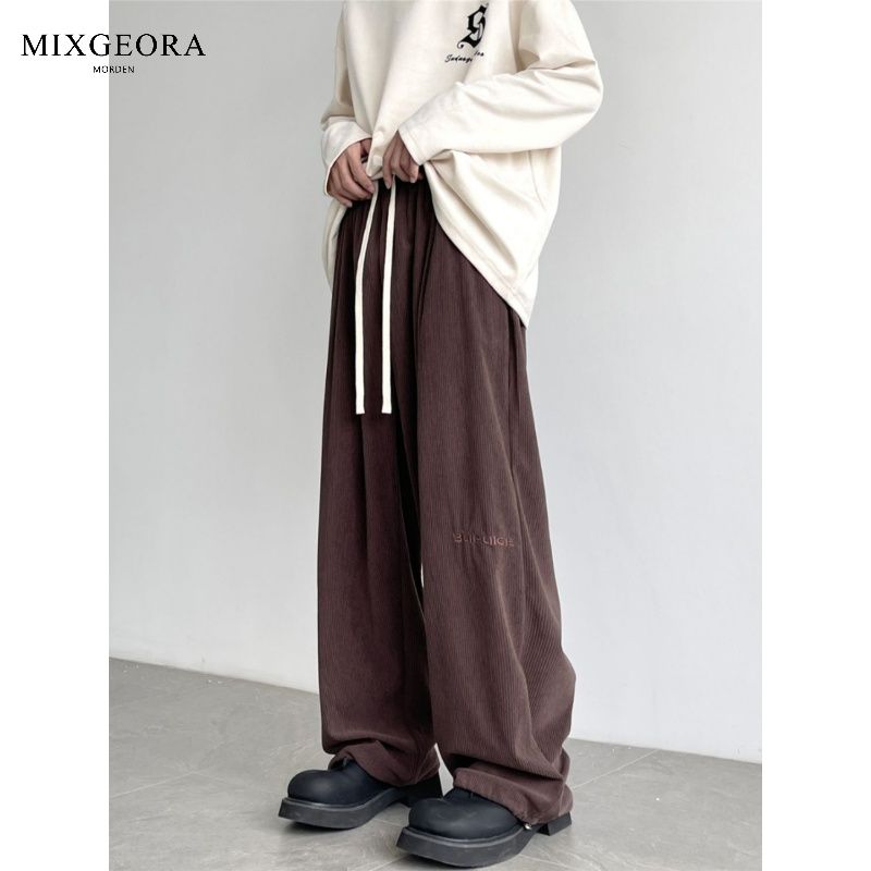 MIX GEORA corduroy pants for men and women in autumn American high street retro loose straight wide-leg casual trousers