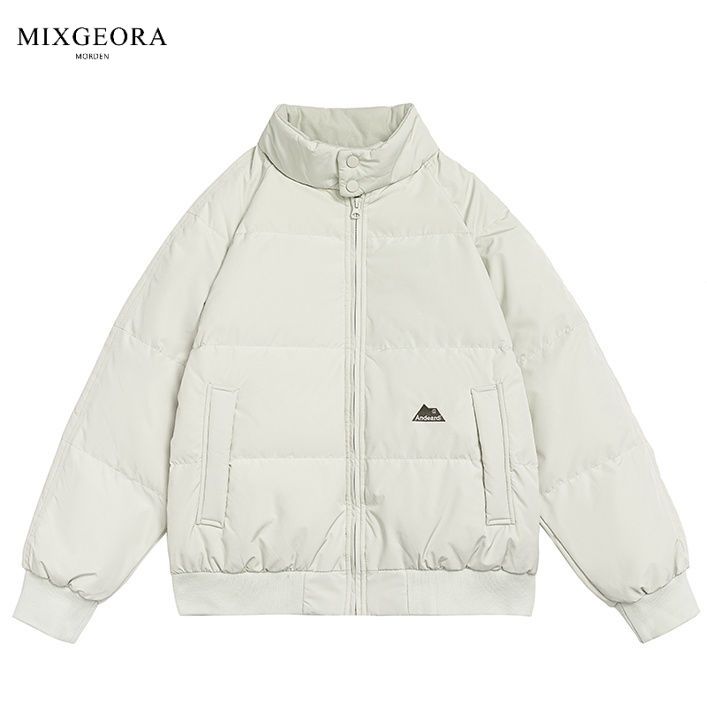 MIX GEORA美式街頭字母刺繡棉服棉衣男女款冬季加厚保暖立領外套