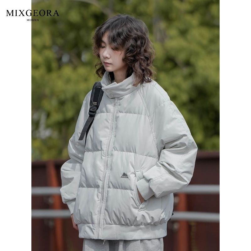 MIX GEORA日系立領棒球棉服男女冬季棉服棉衣麵包服寬鬆夾克外套
