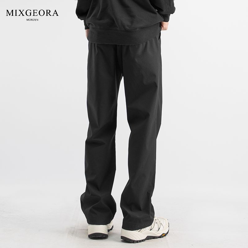 MIX GEORA男女裤秋季休闲裤直筒裤机能裤长裤运动裤子黑色冲锋裤