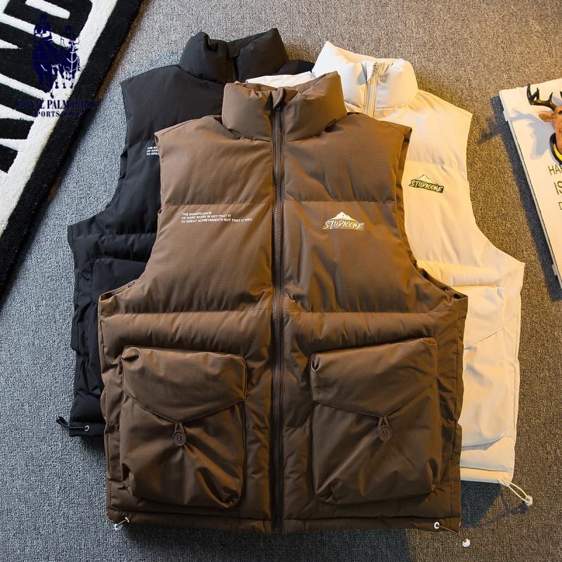 Paul trendy brand retro workwear cotton vest men's winter outer wear handsome high-end waistcoat sleeveless vest jacket for men