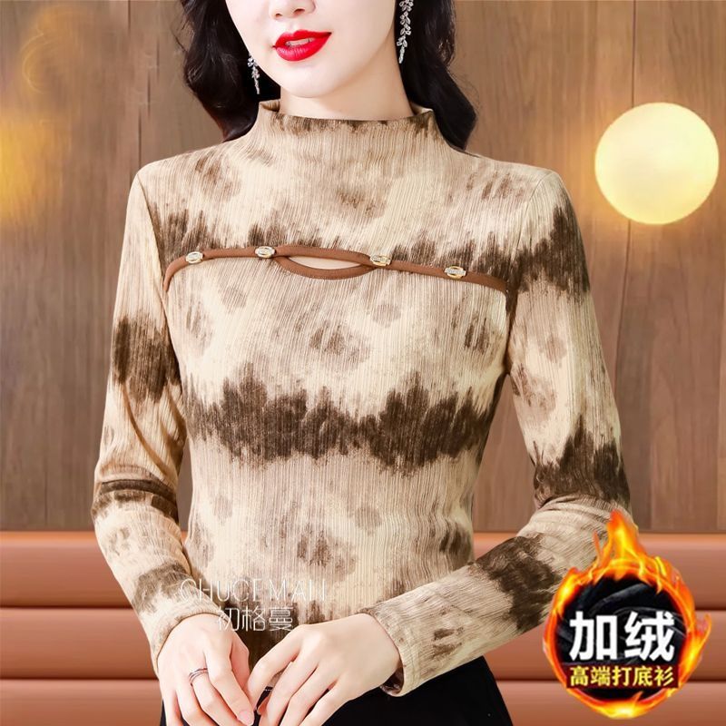 商場專櫃南韓紗打底衫長袖女上衣秋冬新款寬鬆遮肚顯瘦洋氣媽媽裝