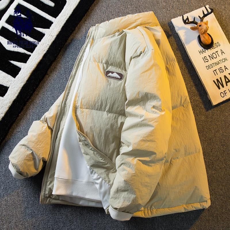 Paul Fashion Brand Winter Snow Mountain Label Stand Collar Bread Jacket Men's Autumn and Winter Thickened Loose Fashion Brand Couple Cotton Coat Jacket