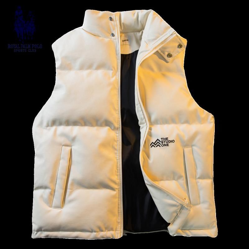 Paul trendy brand American retro handsome PU leather vest men's winter cotton vest jacket sleeveless leather vest