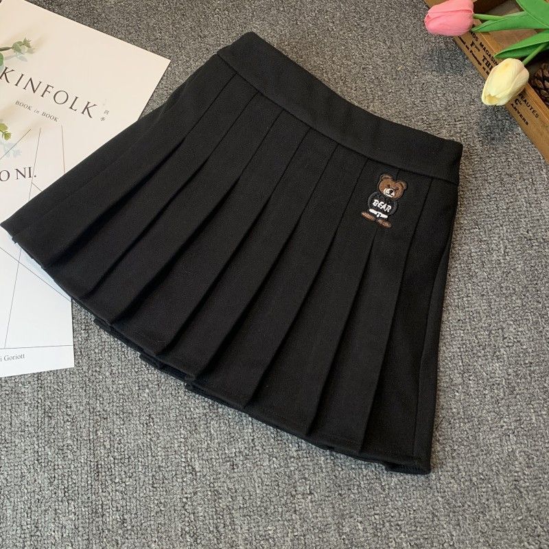 Girls skirt suit pleated skirt 2024 autumn and winter new style girls woolen skirt children's college style JK skirt