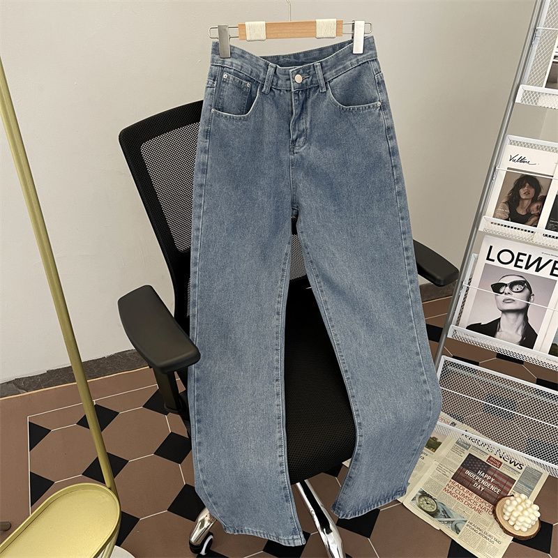 Washed yellow mud jeans, versatile casual student men's pants, spring and autumn American trendy brand loose wide-leg pants