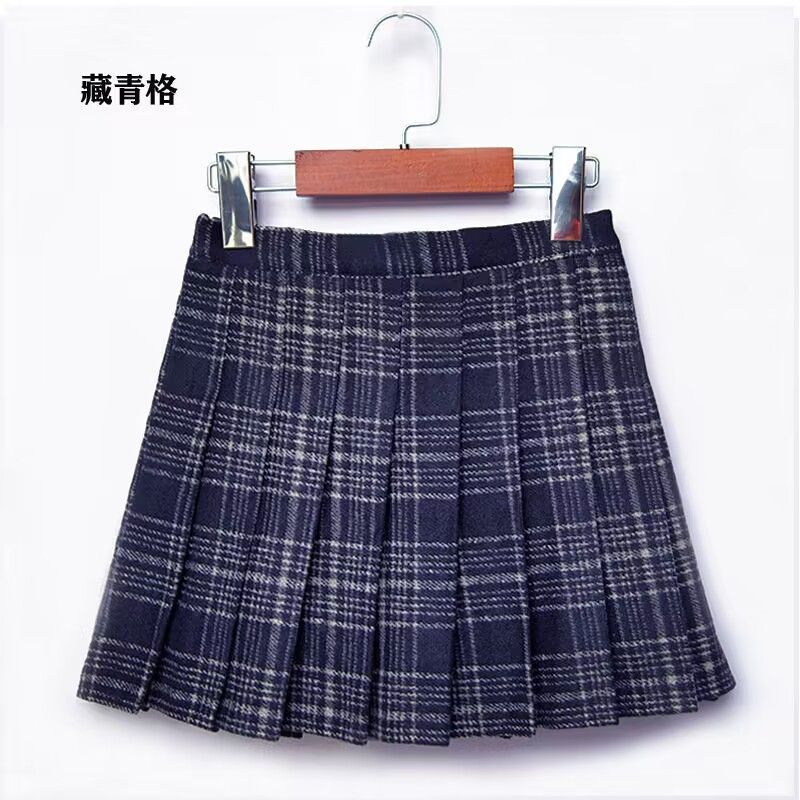 Girls skirt suit pleated skirt 2024 autumn and winter new style girls woolen skirt children's college style JK skirt