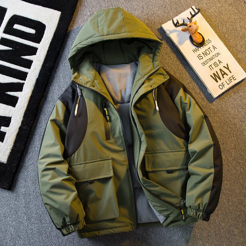 Hengpai trendy outdoor thickened polar fleece jacket for men in autumn and winter new warm workwear cotton clothing winter jacket for men