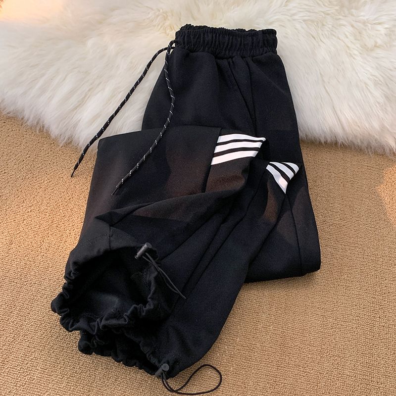 Heavy velvet sweatpants American trendy brand ins couple men's pants autumn and winter loose thickened casual pants
