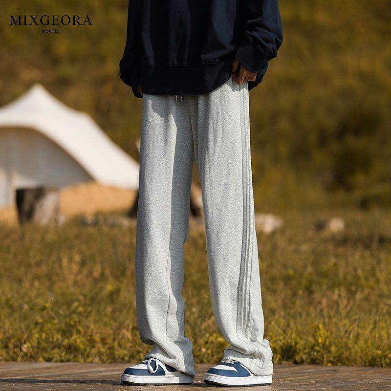 MIX GEORA衛褲男女秋季美式潮牌百搭直筒褲寬鬆闊腿拖地休閒長褲