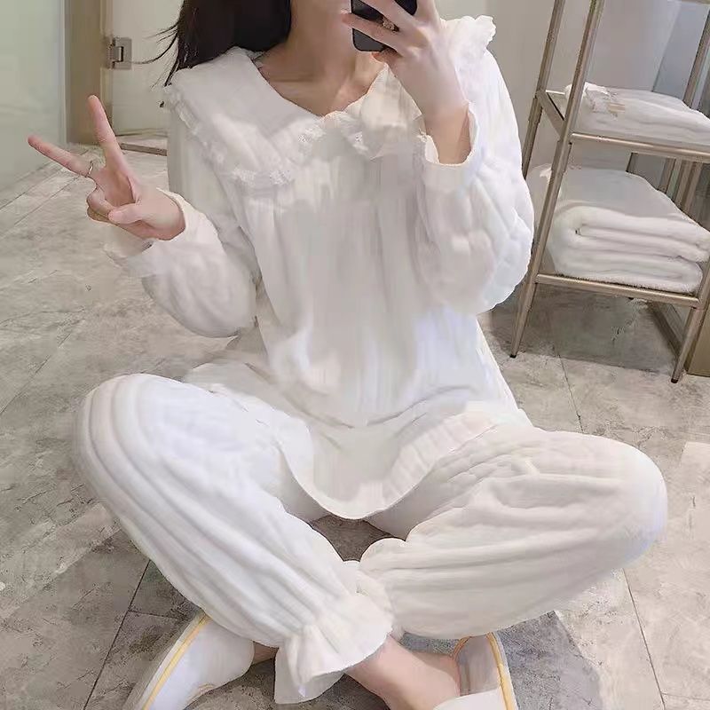 睡衣女春秋冬季法蘭絨2023年新款冬天可外穿加厚珊瑚絨家居服套裝