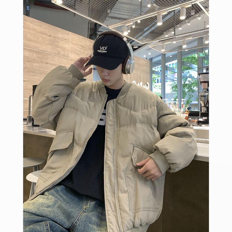 Winter new bread coat men's American retro loose cotton coat trendy brand ins plus velvet thickened couple cotton coat