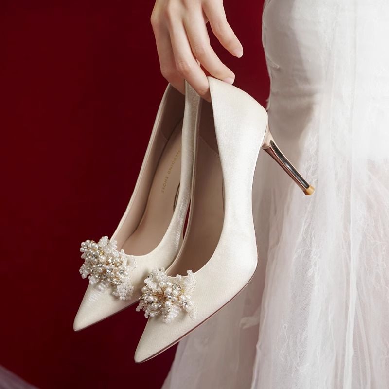 法式小众结婚鞋女新款礼两穿不累脚高跟单鞋礼服新娘鞋