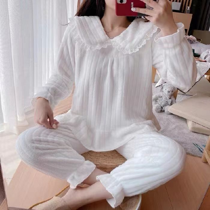 珊瑚絨睡衣女冬款2023秋年冬季新款毛絨加絨加厚法蘭絨家居服套裝