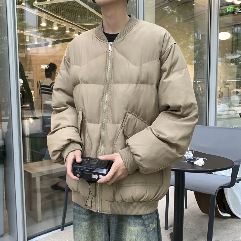 Winter new bread coat men's American retro loose cotton coat trendy brand ins plus velvet thickened couple cotton coat