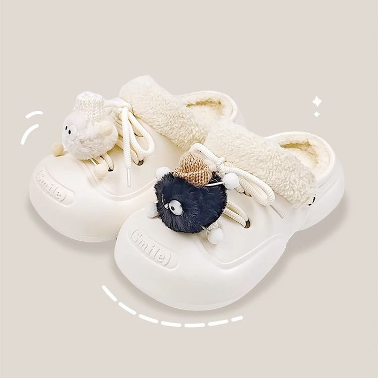 DIY cotton slippers for women 2023 new cute autumn and winter indoor home thick bottom plush warm non-slip thick bottom