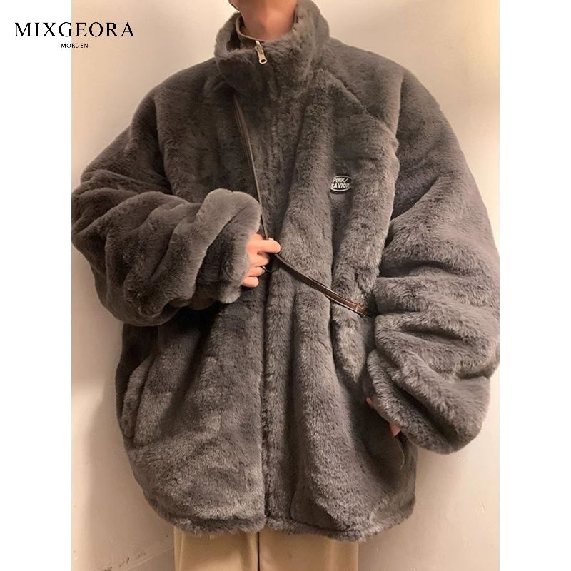 MIX GEORA兩面穿外套男女款冬季休閒寬鬆小眾日系情侶棉衣棉服ins