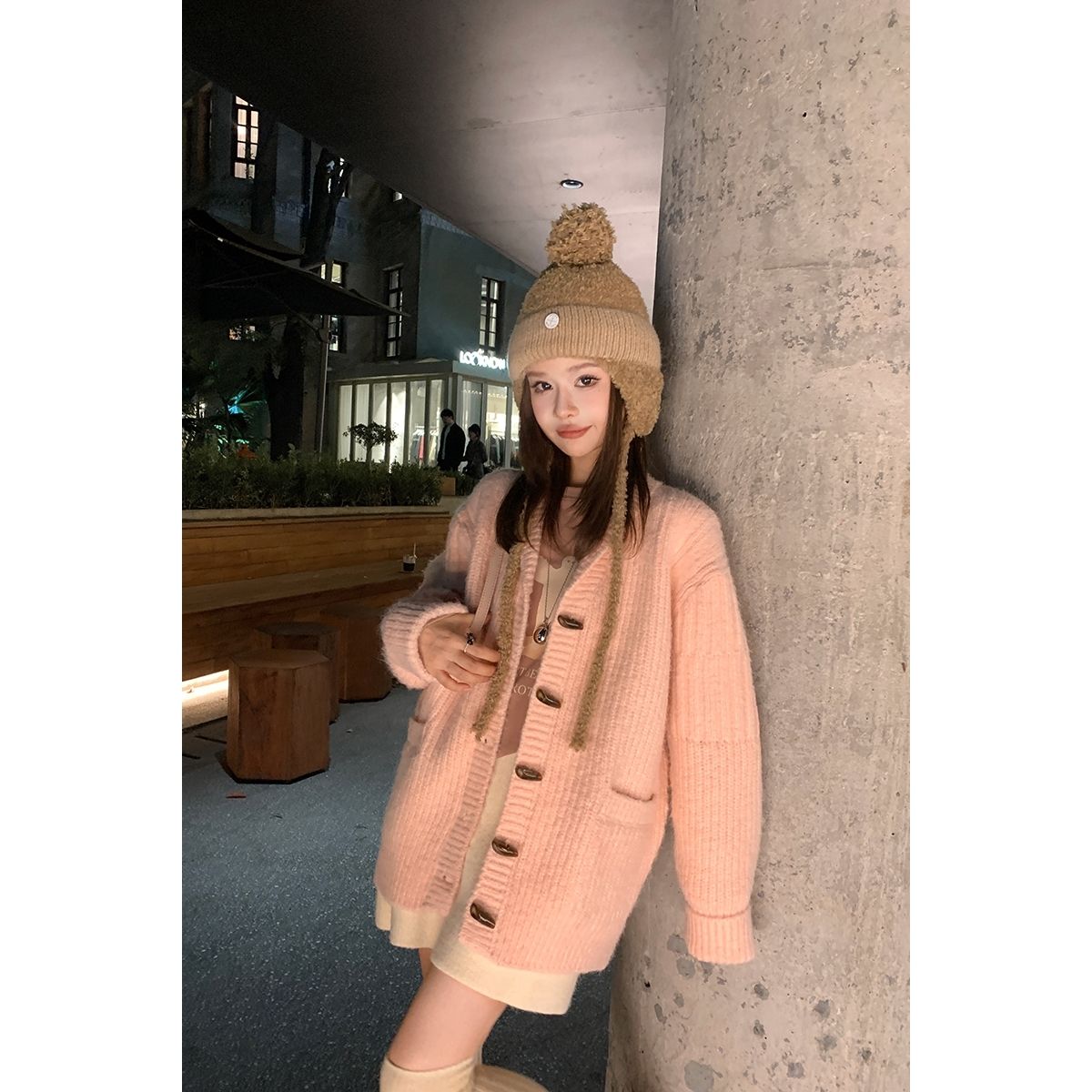 糯嘰嘰舒芙蕾氛圍感十足小翻領軟糯設計感毛衣女開衫外套秋冬潮