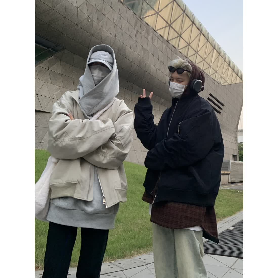 美式高街工裝棒球服棉衣男女2023冬潮流vintage痞帥加厚棉服外套