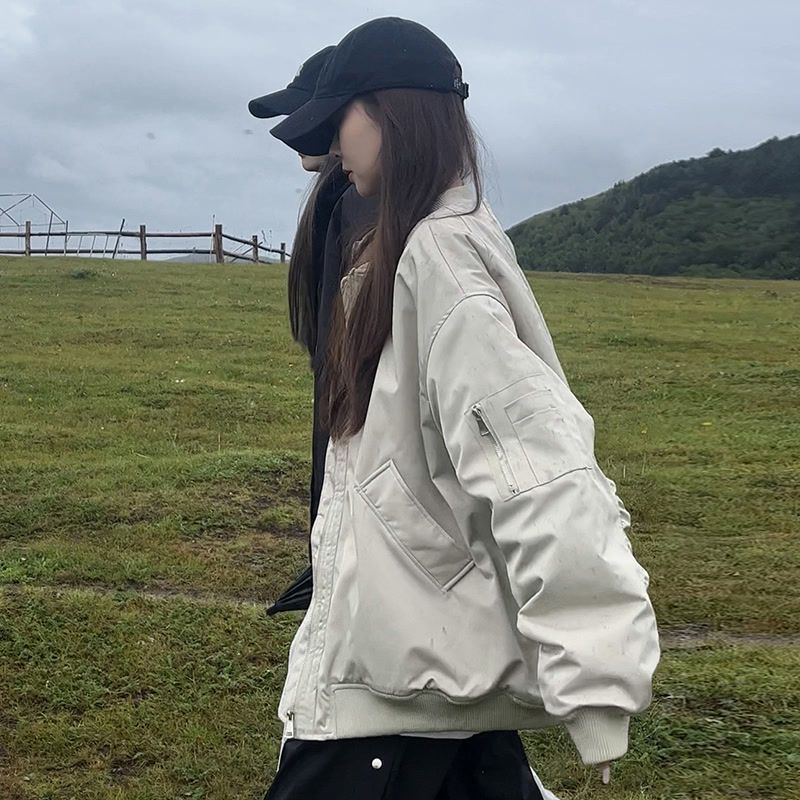 2023冬季美式飛行員棒球棉服女潮牌帥氣加厚工裝夾棉休閒外套棉衣